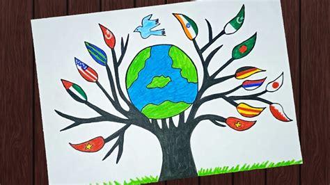 United Nations Day Drawing United Nations Day Poster United Nations