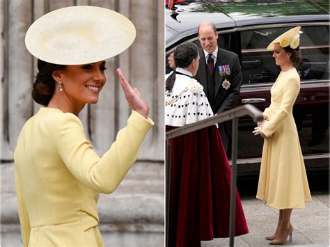 kate middleton looks radiant in yellow emilia wickstead dress at st paul s thanksgiving service