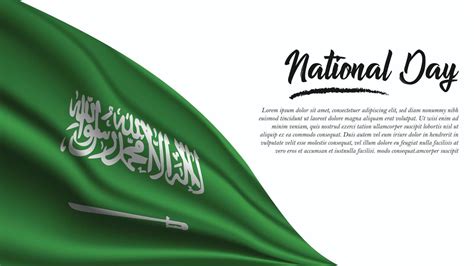 National Day Banner With Saudi Arabia Flag Background 3361632 Vector