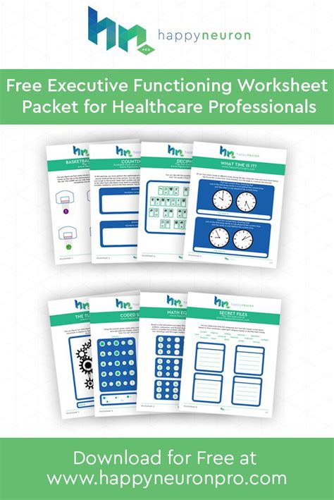Our goal is to support the community of healthcare professionals providing. Download HappyNeuron Pro's Free Executive Worksheet Packet ...