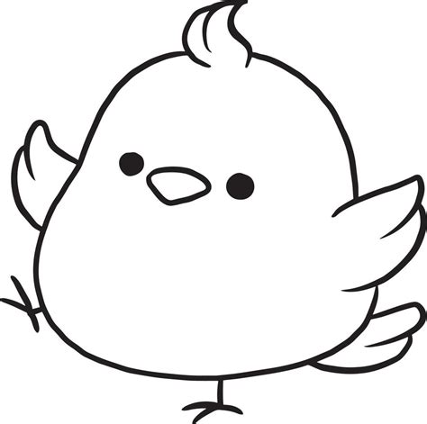Doodle Cartoon Chicken Kawaii Anime Cute Coloring Page 10504643 Vector