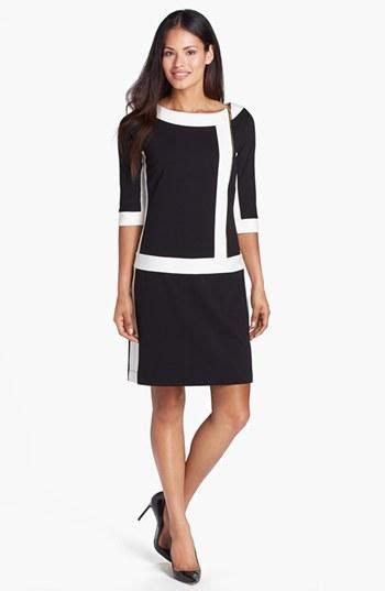 Ellen Tracy Front Zip Colorblock Ponte Knit Shift Dress Nordstrom Fashion Over 50 Womens
