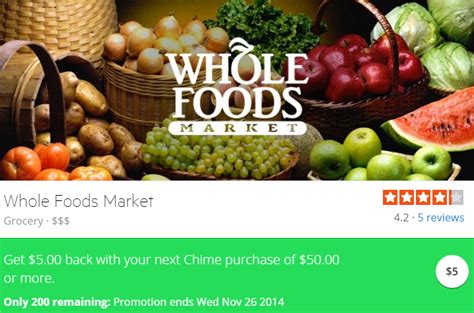 The information provided on this website, including special diets and nutritional information, is for reference purposes and not intended as medical or healthcare information or advice. Random News: Chime Card Deals for Kroger / Whole Foods ...