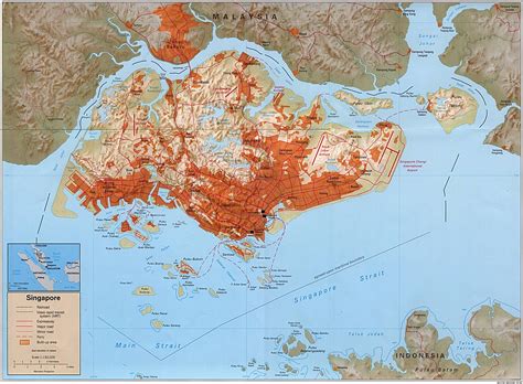Map Of Singapore Relief Map Online Maps And