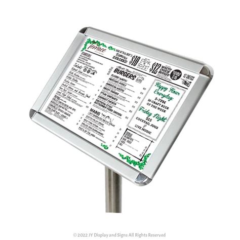 Stainless Steel Angled Sign Stand A4 Snap Frame Daper4