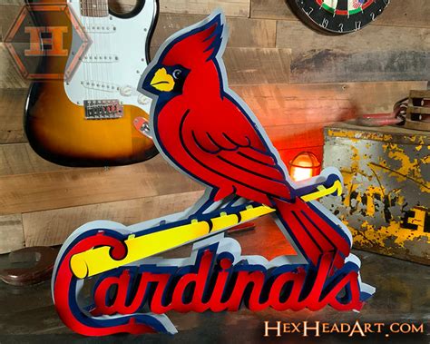St Louis Cardinals Metal Wall Art Hex Head Art