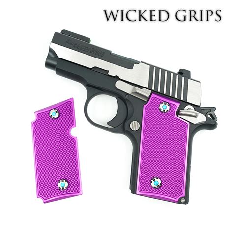 Sig 238 Custom Pistol Grips Checkered Wicked Grips Custom Handgun