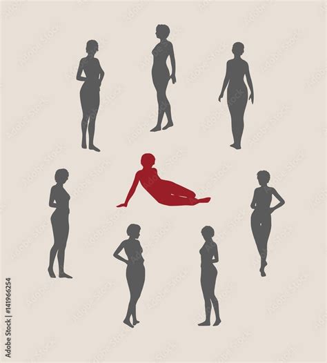 Sexy Women Silhouettes Collection Fashion Mannequin Vector