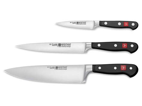 wusthof classic 3 piece cooks knife set all knives