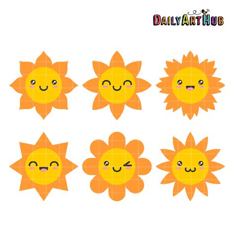 Happy Sun Clip Art Set Daily Hub Wikiclipart