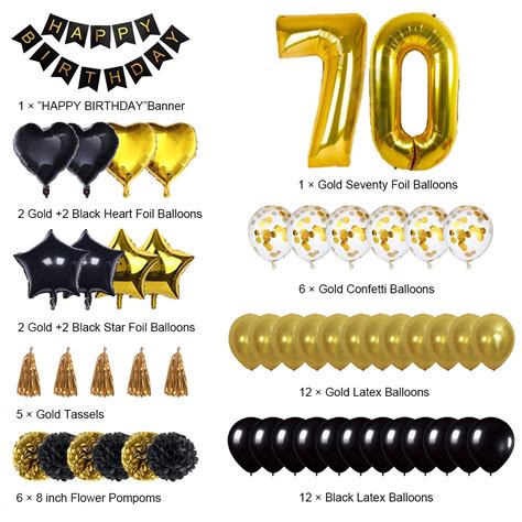 Buy 70th Birthday Decorations Balloon Banner Happy Birthday Banner