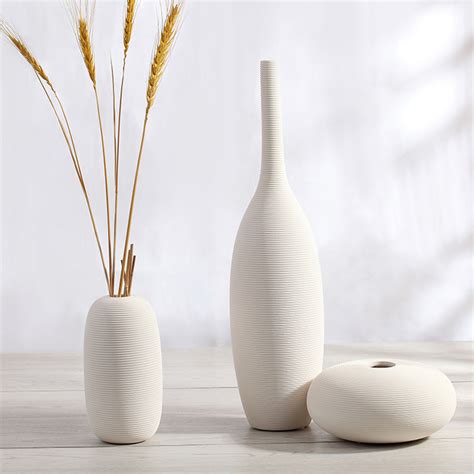 Simple Modern Porcelain Decorative Vase White Ceramic Flower Art Vase