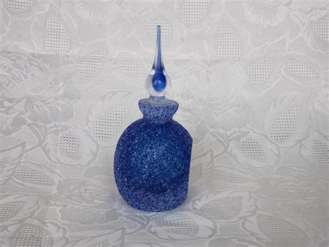 Fifth Avenue Crystal Blue Perfume Bottle Aunt Gladys Attic