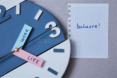 Work Life Balance Choice Concept Clock Closeup And Arrows Telling