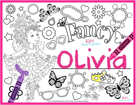 Cute free printable fancy nancy disney junior coloring pages for kids. Fancy Nancy Party