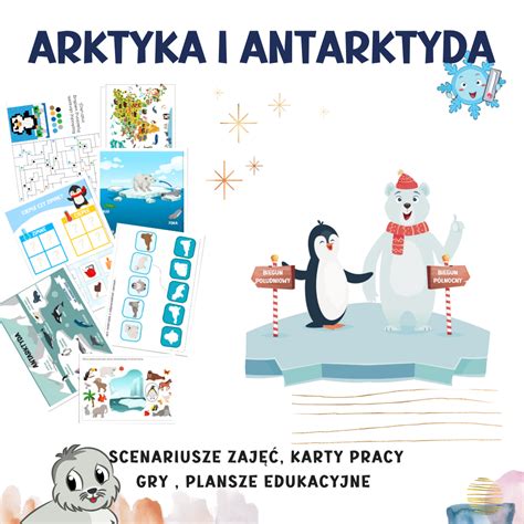 Arktyka i Antarktyda pakiet materiałów Agrafkowe Studio