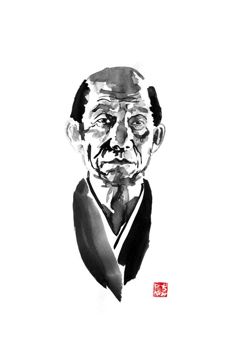 Old Japanese Man Realistic Drawingillustration For Sale By Pechane