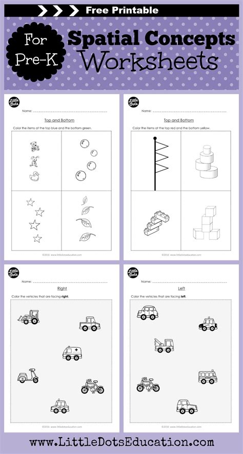️kindergarten Spatial Concepts Worksheets Free Download