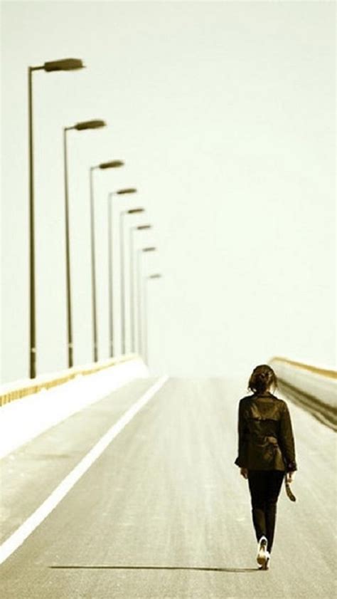 Lonely Walking Long Road Art Iphone Wallpapers Free Download