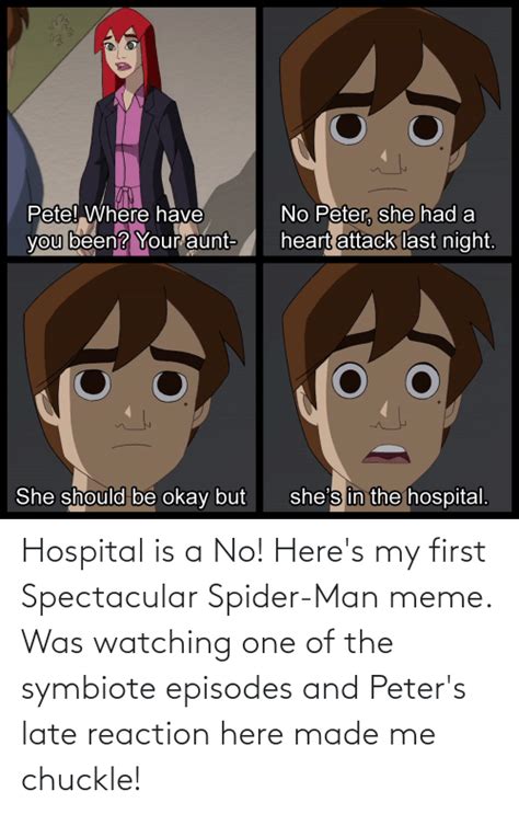 Hospital Is A No Heres My First Spectacular Spider Man Meme Was