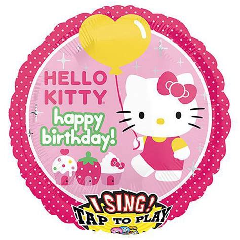 Loonballoon Singing Balloons 28″ Hello Kitty Birthday Sing A Tune