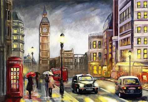 oil-painting-on-canvas,-london-street-view-artwork-big-ben-red