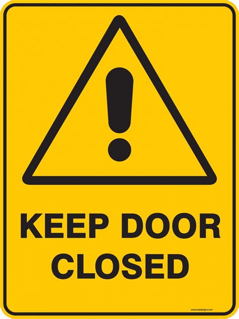 keep door closed sign printable