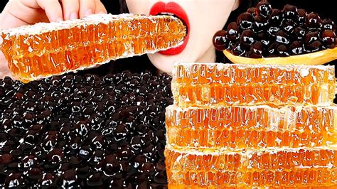 Asmr Raw Honeycomb Tapioca Pearls Eating Sounds Mukbang Zoey Asmr