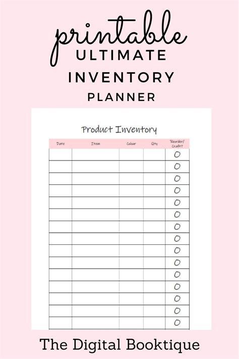 Small Business Inventory Management Printable Planner Craft Etsy
