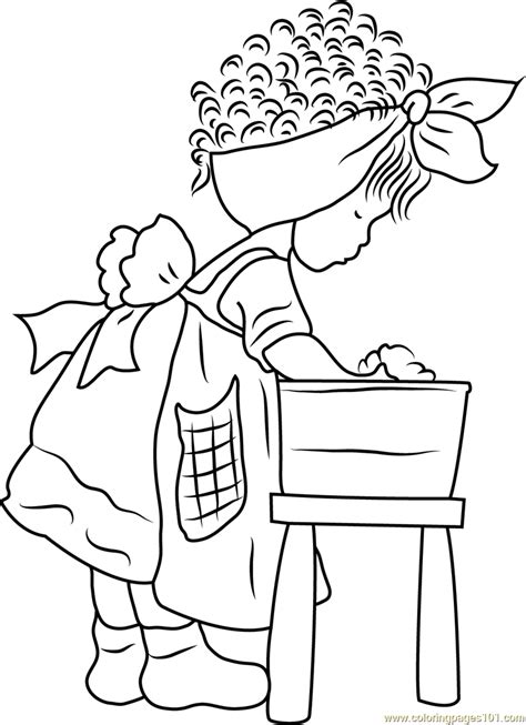 Holly hobbie and friends 18. Holly Hobbie doing Doll Bath Coloring Page - Free Holly ...