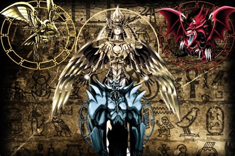 However, they require three tributes to normal summon, and are destroyed at the end phase if special summoned (and ra can't be special summoned at all). Download Egyptian God Cards Wallpaper Gallery