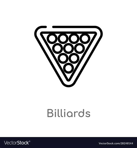 Outline Billiards Icon Isolated Black Simple Line Vector Image