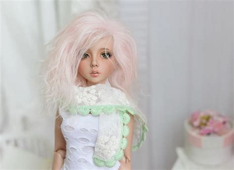 Ivory Scarf Green Lace For Doll 14 Msd Bjd Candydoll Etsy