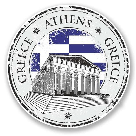 2 X Greece Athens Vinyl Sticker 6084 Print Vinyl Stickers Vinyl