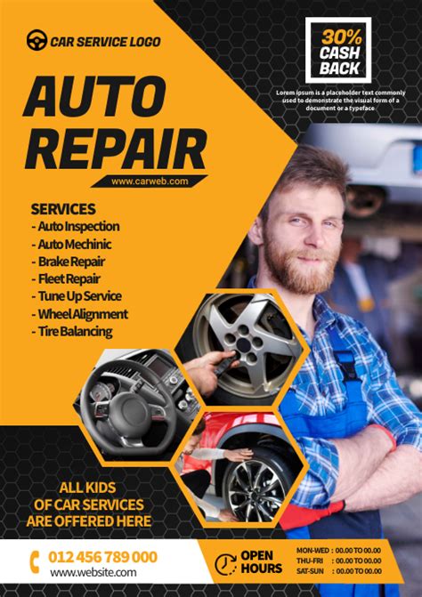 Auto Repair Flyer Template Postermywall