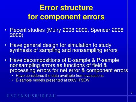 Ppt The Structure Of Error Components In 2010 Census Coverage Error