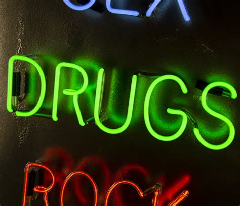 Sex Drugs And Rock N Roll Gold 178 Illuminati Neon Castle Fine Art