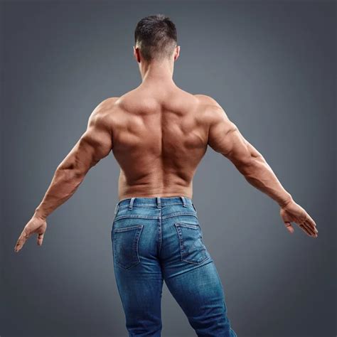 Male Bodybuilder Flexing His Back Muscles Stock Image Everypixel