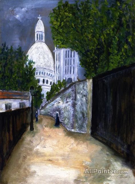 Maurice Utrillo Street In Montmartre And Sacré Coeur Oil