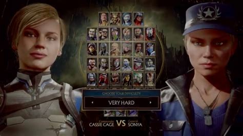Mortal Kombat 11 Cassie Cage Vs Sonya Blade Very Hard Youtube