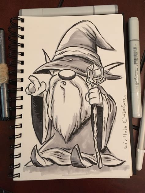 Gnome Wizard Art Drawings Sketches Simple Graffiti Drawing Art