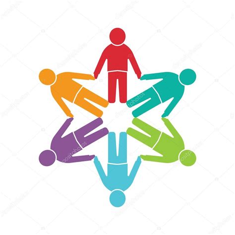 People Logo Group Of Six Persons In A Circle — Stock Vector © Deskcube