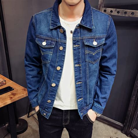 Spring Men S Denim Jacket Jacket Size All Match Simple Korean Handsome Male Leisure Clothes In