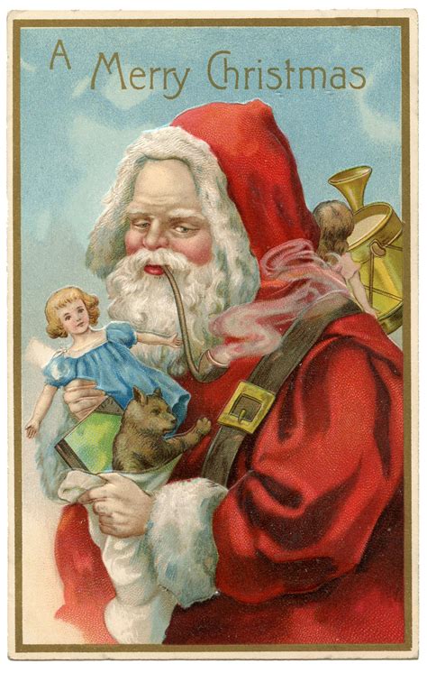 29 Santa Pictures With Red Coats Christmas The Graphics Fairy