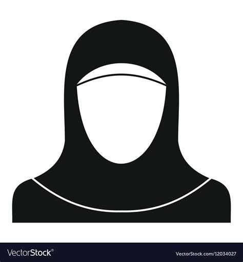 Muslim Women Wearing Hijab Icon Simple Style Vector Image