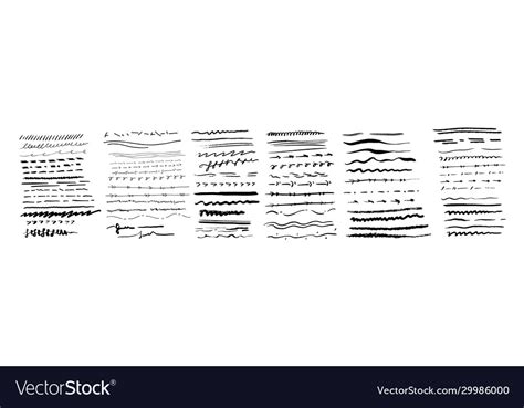 Hand Drawn Lines Set Royalty Free Vector Image