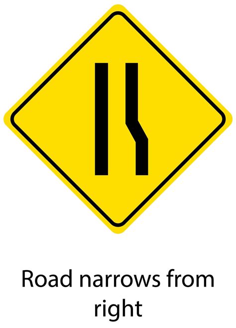 Yellow Traffic Warning Sign On White Background 1482655 Vector Art At