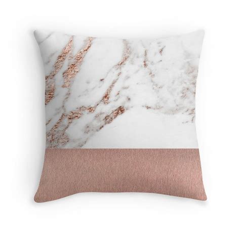 Rose Gold Marble And Foil Throw Pillow By Peggieprints Room Decor