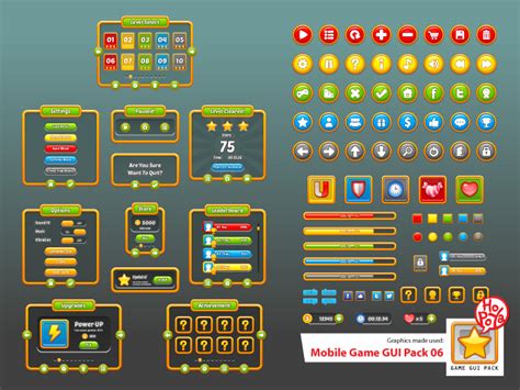 Mobile Game Gui Pack 06 Gamedev Market