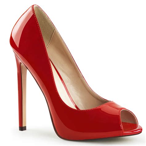 Sexy 42 Pleaser High Heels Peep Toe Platform Pump Red Patent Schuh Großhandel B2b Dealer For